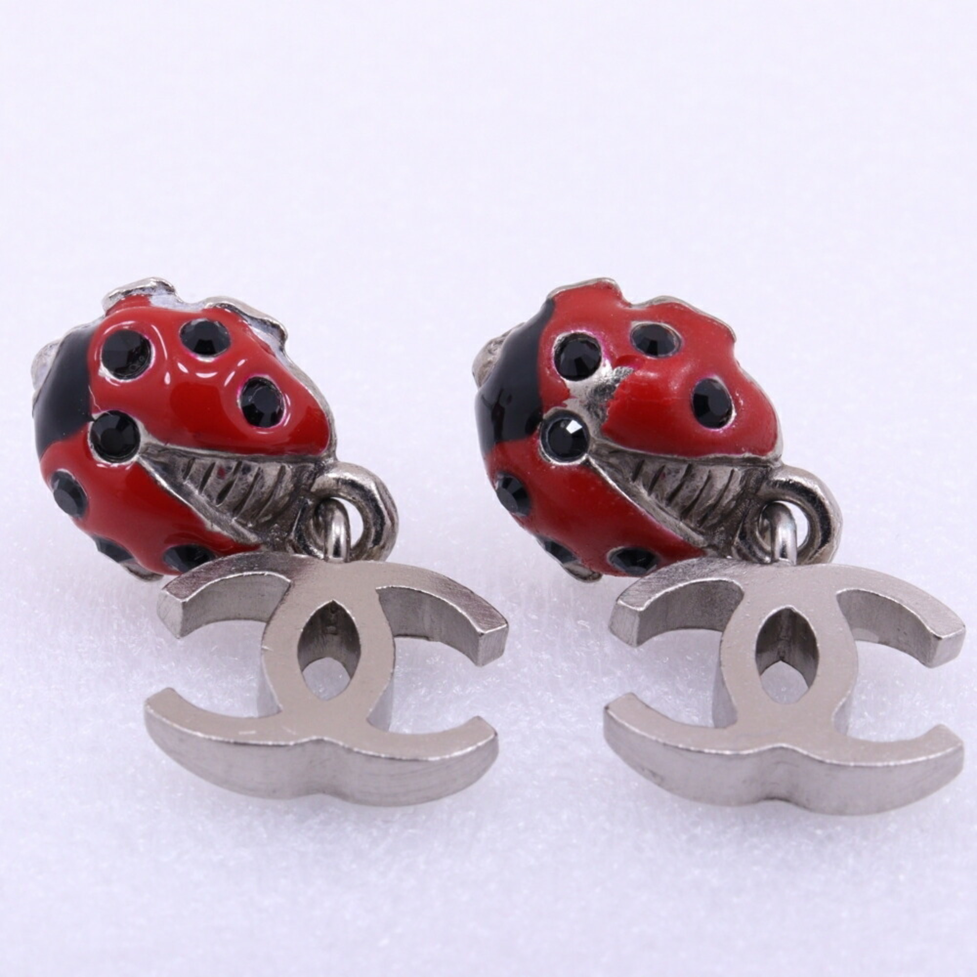 CHANEL COCO Mark Earrings Ladybug 04 P Approx. 3.8g Women's H120124393