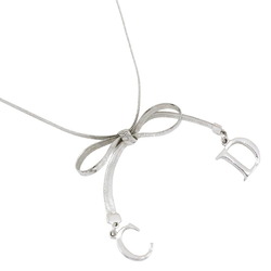 Christian Dior ribbon choker necklace CD silver approx. 11.5g for women