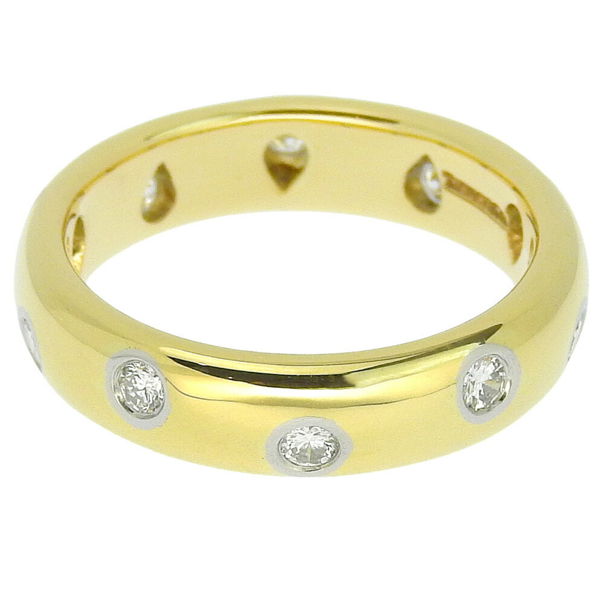 Tiffany & Co. Dots size 9 ring, K18 yellow gold x Pt950 platinum diamond, approx. 5.7g, Dots, women's