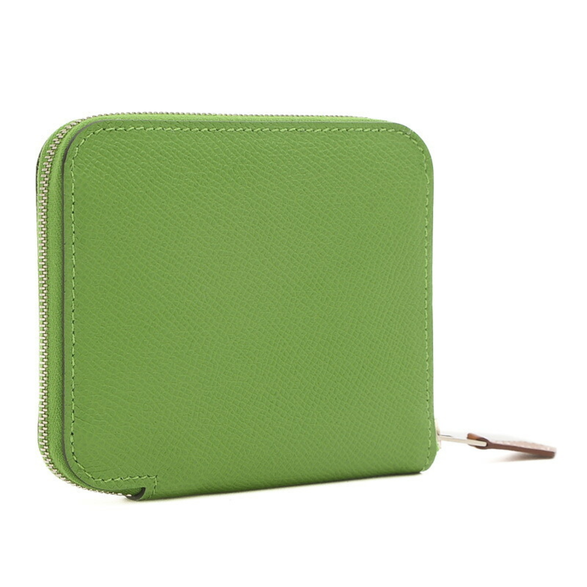 Hermes Azap Compact Silk In Wallet Epson Vert Yucca B Engraved