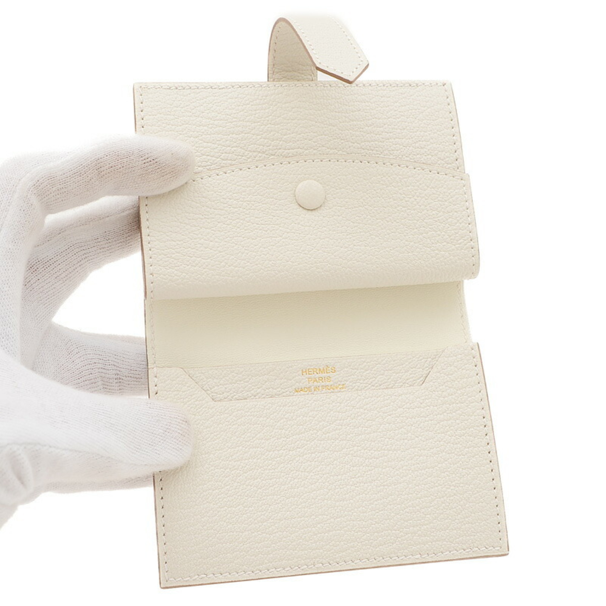 Hermes Bearn Bi-fold Wallet Chevre Mushroom B Engraved