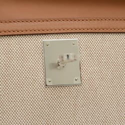 Hermes Kelly 28 Outer Stitching Handbag Toile H Swift Ecru Fauve B Stamp