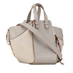 LOEWE Hammock Small Handbag Shoulder Bag Light Grey Leather Women's