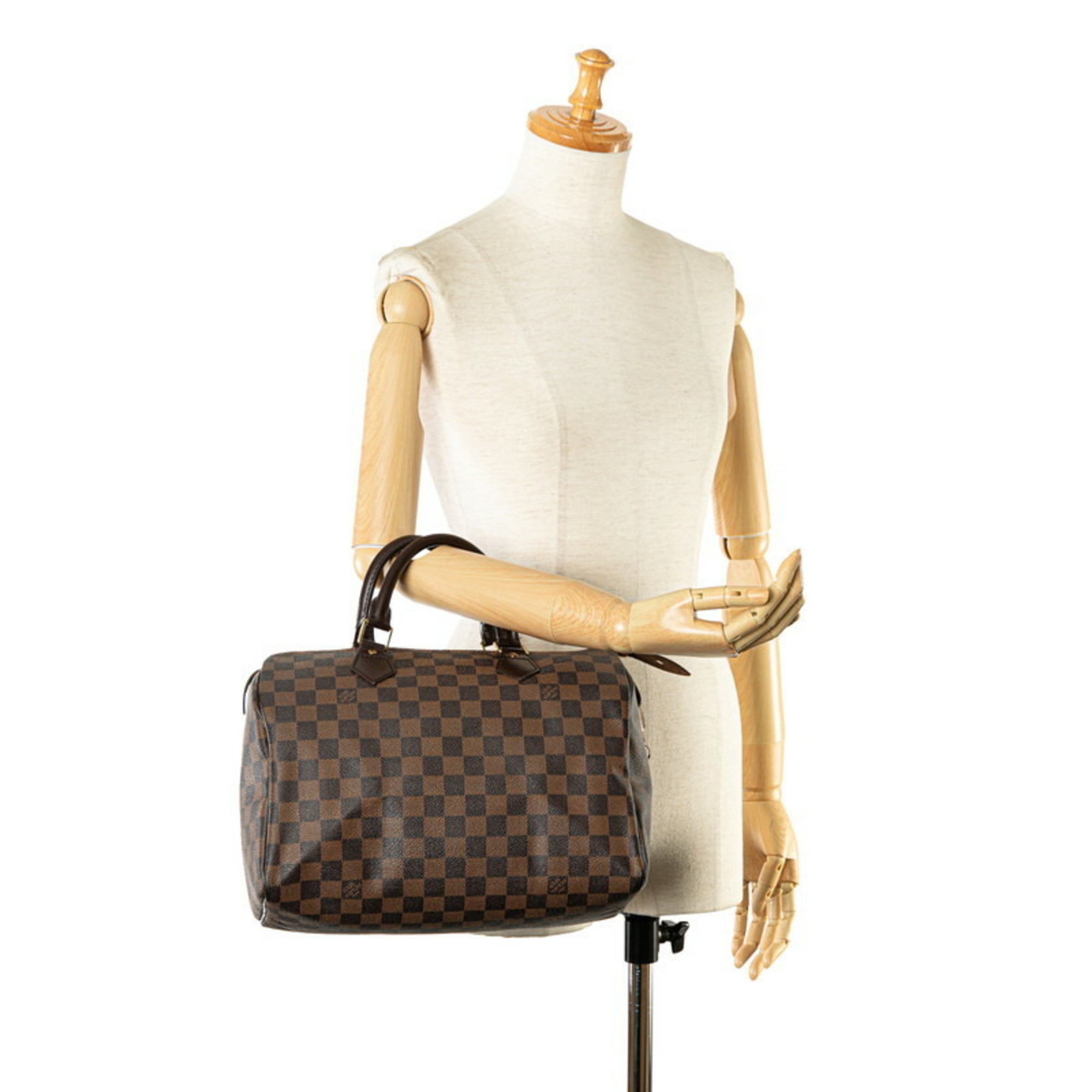 Louis Vuitton Damier Speedy 30 Handbag Boston Bag N41531 Ebene Brown PVC Leather Women's LOUIS VUITTON