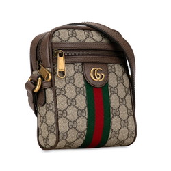 Gucci GG Supreme Ophidia Sherry Line Shoulder Bag 598127 Beige Brown PVC Leather Women's GUCCI