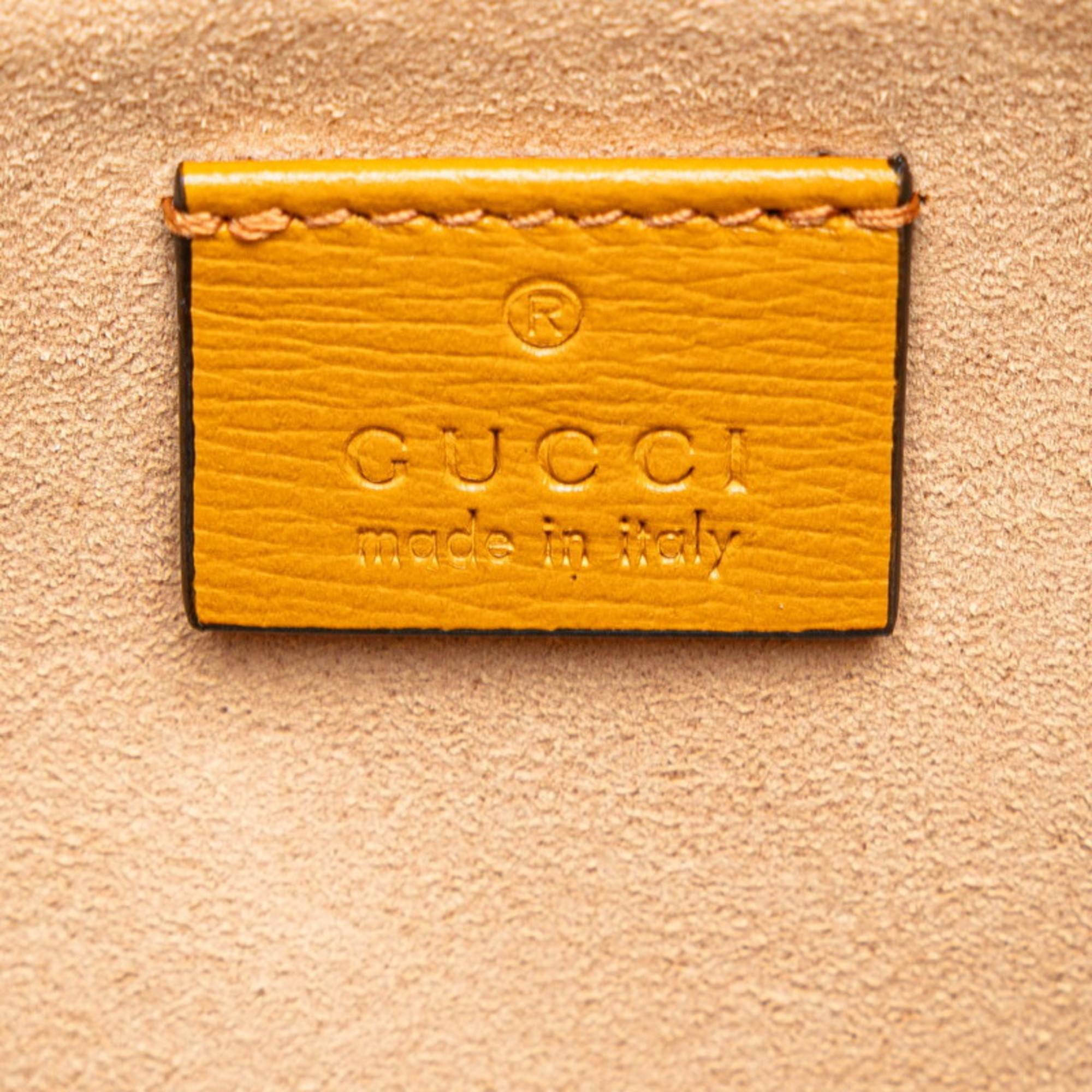 Gucci GG Supreme Interlocking G Second Bag Clutch 625764 Beige Yellow PVC Leather Women's GUCCI