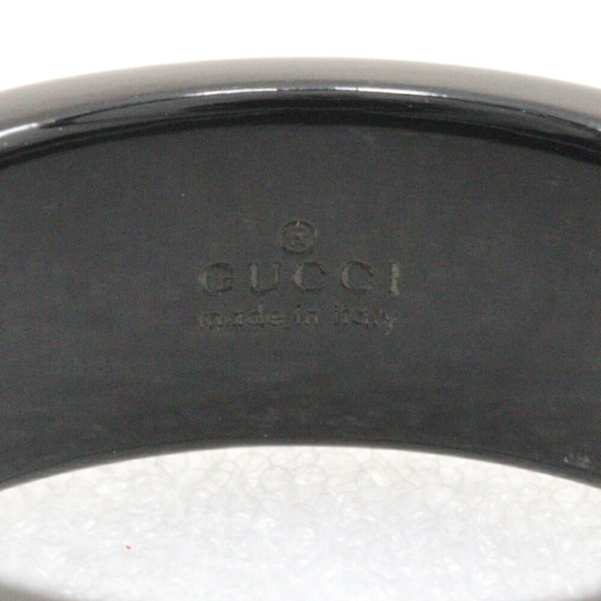 Gucci Icon Thin Band Size 14.5 Ring, K18 White Gold x Corundum Black, Approx. 2.2g, Band, Unisex