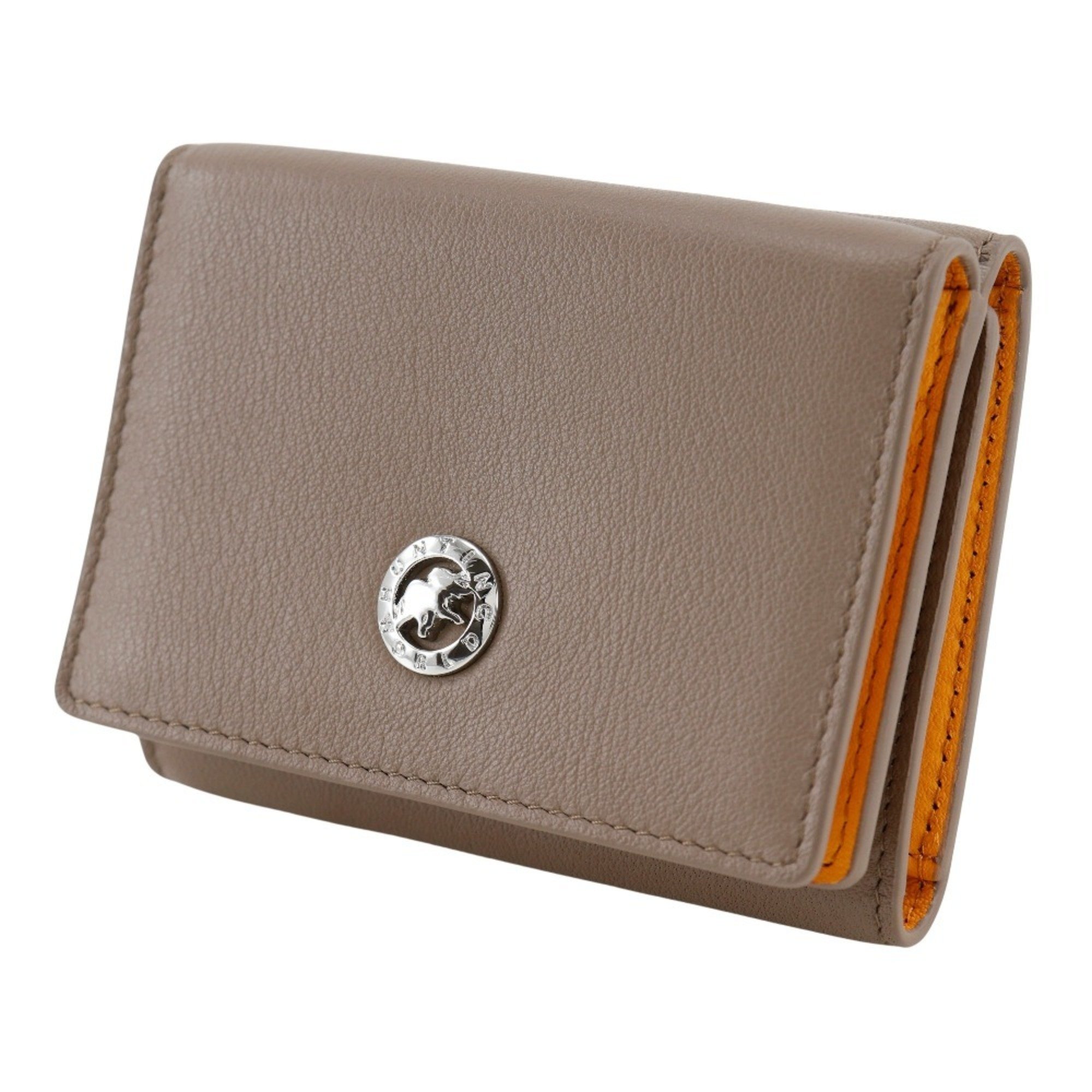 HUNTING WORLD Tri-fold wallet, leather, brown, snap button, women's, H141624922