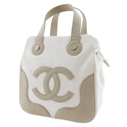 CHANEL Marshmallow Handbag A24227 Canvas Beige/White A5 Women's