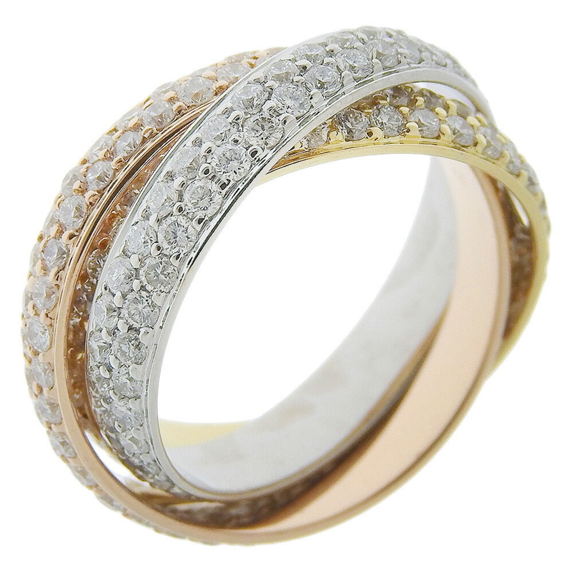 Cartier Trinity After Diamond Size 13 Ring, K18 Gold x CN273, Approx. 6.31g, Diamond, Women's