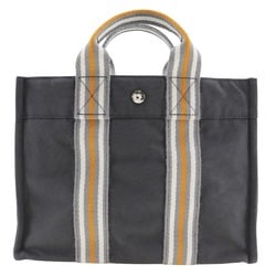 Hermes SackFourre Tout PM Handbag 2001 Ginza Limited Cotton Canvas Grey A5 Snap Button Unisex