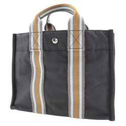 Hermes SackFourre Tout PM Handbag 2001 Ginza Limited Cotton Canvas Grey A5 Snap Button Unisex