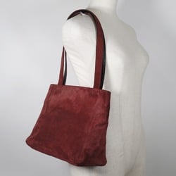 CHANEL Shoulder Bag Suede Wine Red A5 Type Women's