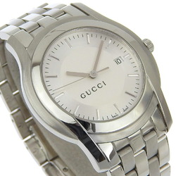 Gucci 5500XL Stainless Steel Quartz Analog Display Silver Dial Men's Watch