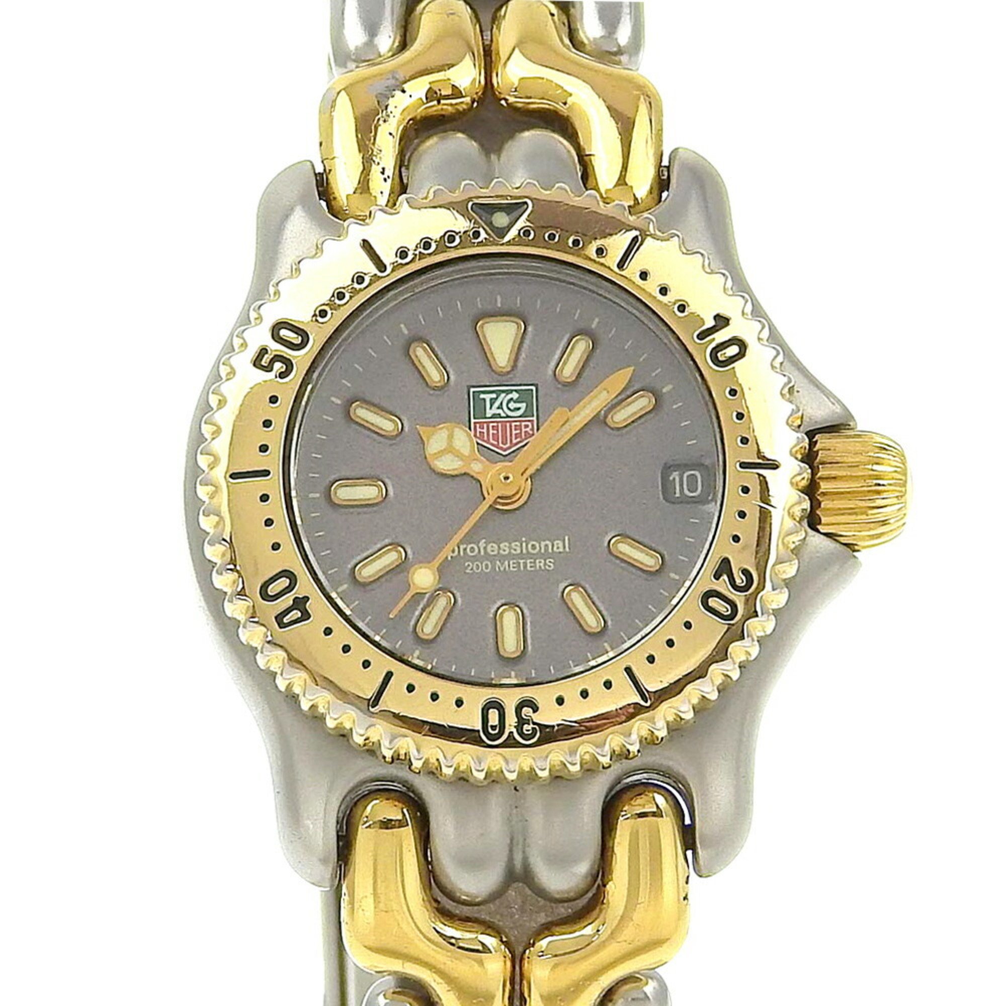 TAG HEUER Professional Watch, Two-tone, S95-208, Stainless Steel, Quartz, Analog Display, Grey Dial, Professional, Women's