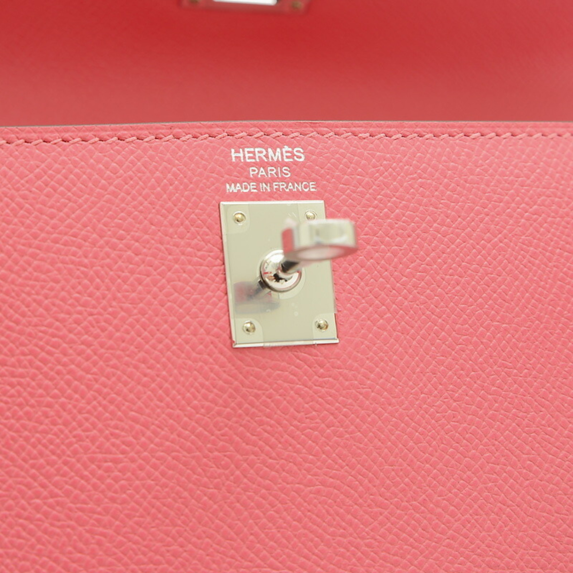 Hermes Kelly 25 Outer Stitched Handbag Epson Rose Azalee B Stamp