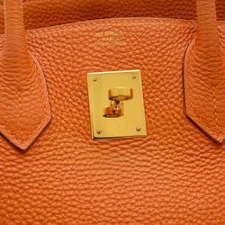 Hermes Birkin 30 Handbag Togo Orange I Engraved