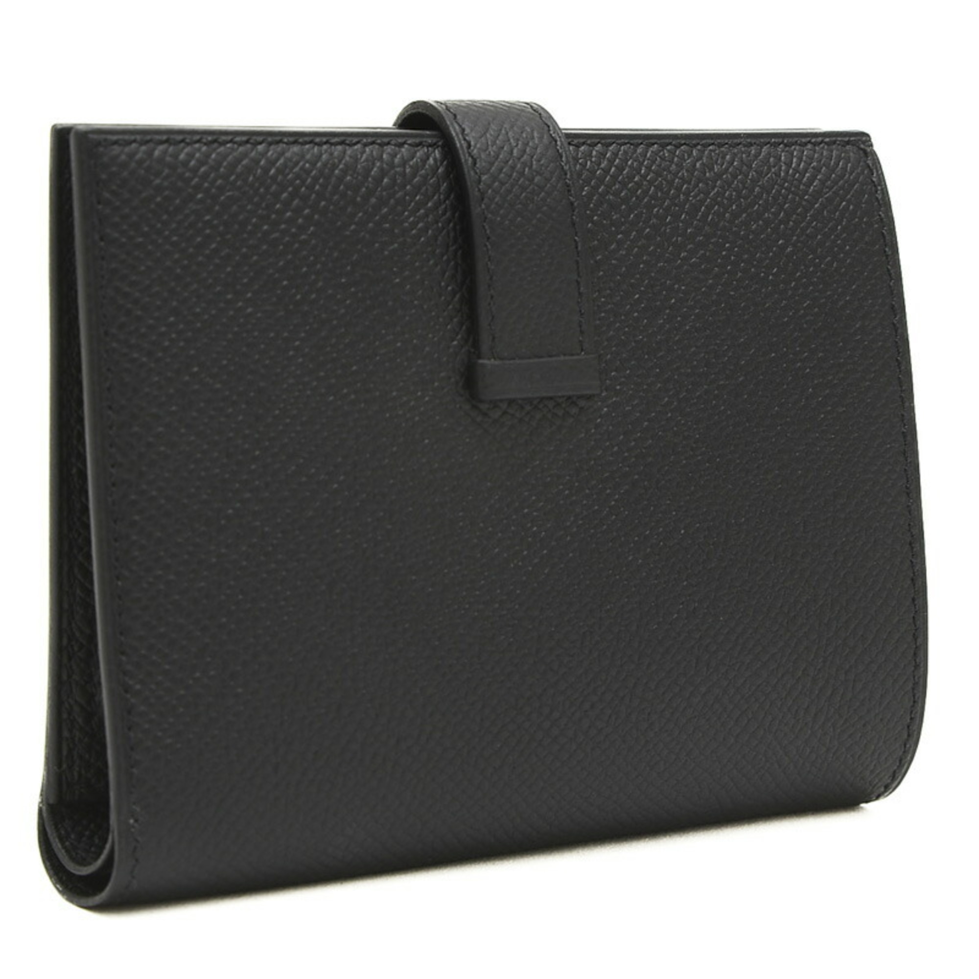 Hermes Bearn Compact Bi-fold Wallet Epson Black B Stamp