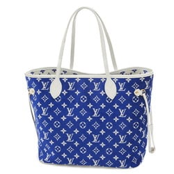 Louis Vuitton LV Match Neverfull MM Tote Bag Jacquard Blue White M46220