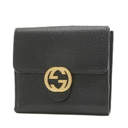Gucci Interlocking G W Wallet Leather Black 615525