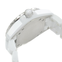 Chanel J12 33mm Ladies Watch White Ceramic Shell Dial 8P Diamond Quartz H2422