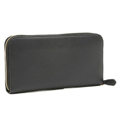 Prada Saffiano Round Long Wallet Leather Black 1M0506