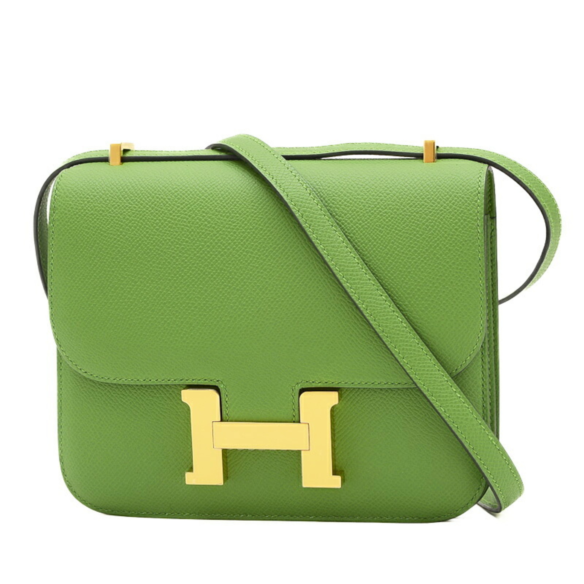 Hermes Constance 18 Miroir Shoulder Bag Epson Vert Yucca W Engraved