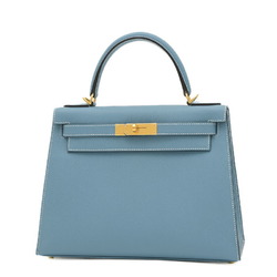 Hermes Kelly 28 Outer Stitched Handbag Epson New Blue Jean B Stamp