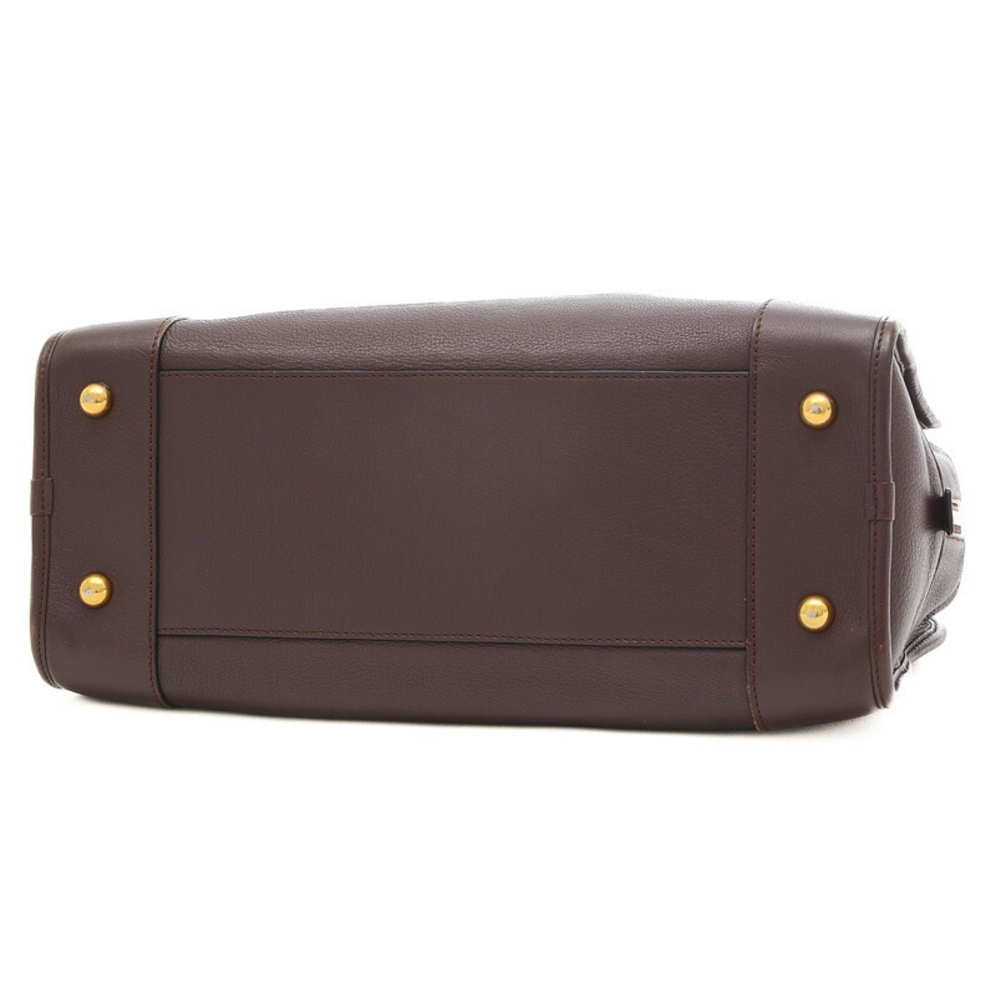 Loewe Amazona 36 Handbag Boston Leather Purple