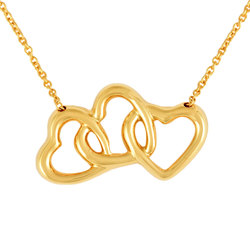 Tiffany & Co. Triple Heart Necklace K18YG Women's