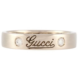 GUCCI Icon Print Ring 2P Diamond K18WG #12 Women's