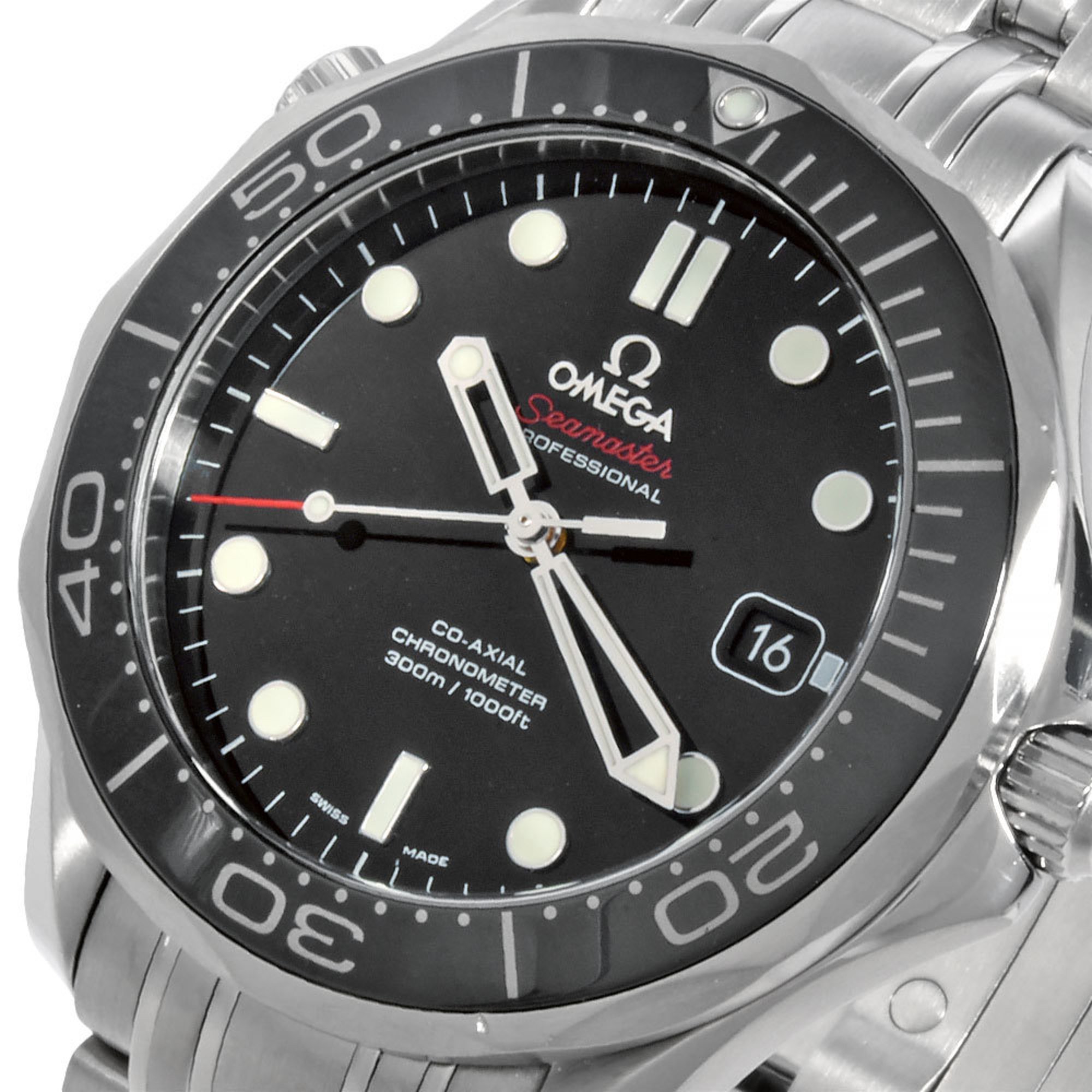 OMEGA 212.30.41.20.01.003 Seamaster Co-Axial Date 300M Watch Automatic Black Dial Stainless Steel Men's
