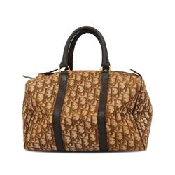 Christian Dior handbag Trotter canvas leather brown ladies