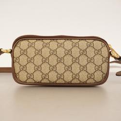 Gucci Shoulder Bag GG Supreme Ophidia 598664 Leather Brown Women's