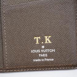 Louis Vuitton Long Wallet Taiga Portefeuille Brazza M32578 Grizzly Men's