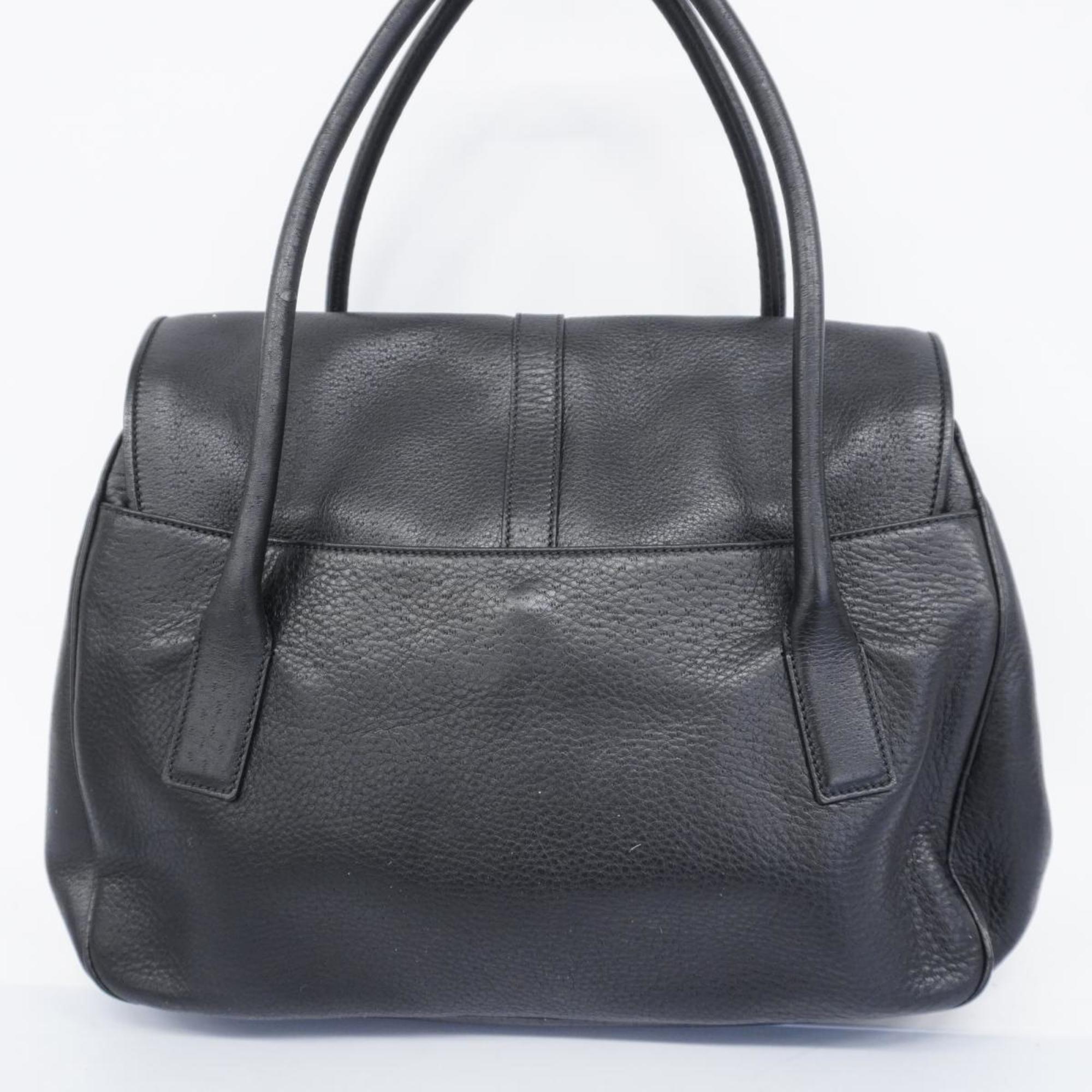 Salvatore Ferragamo Tote Bag Gancini Leather Black Women's