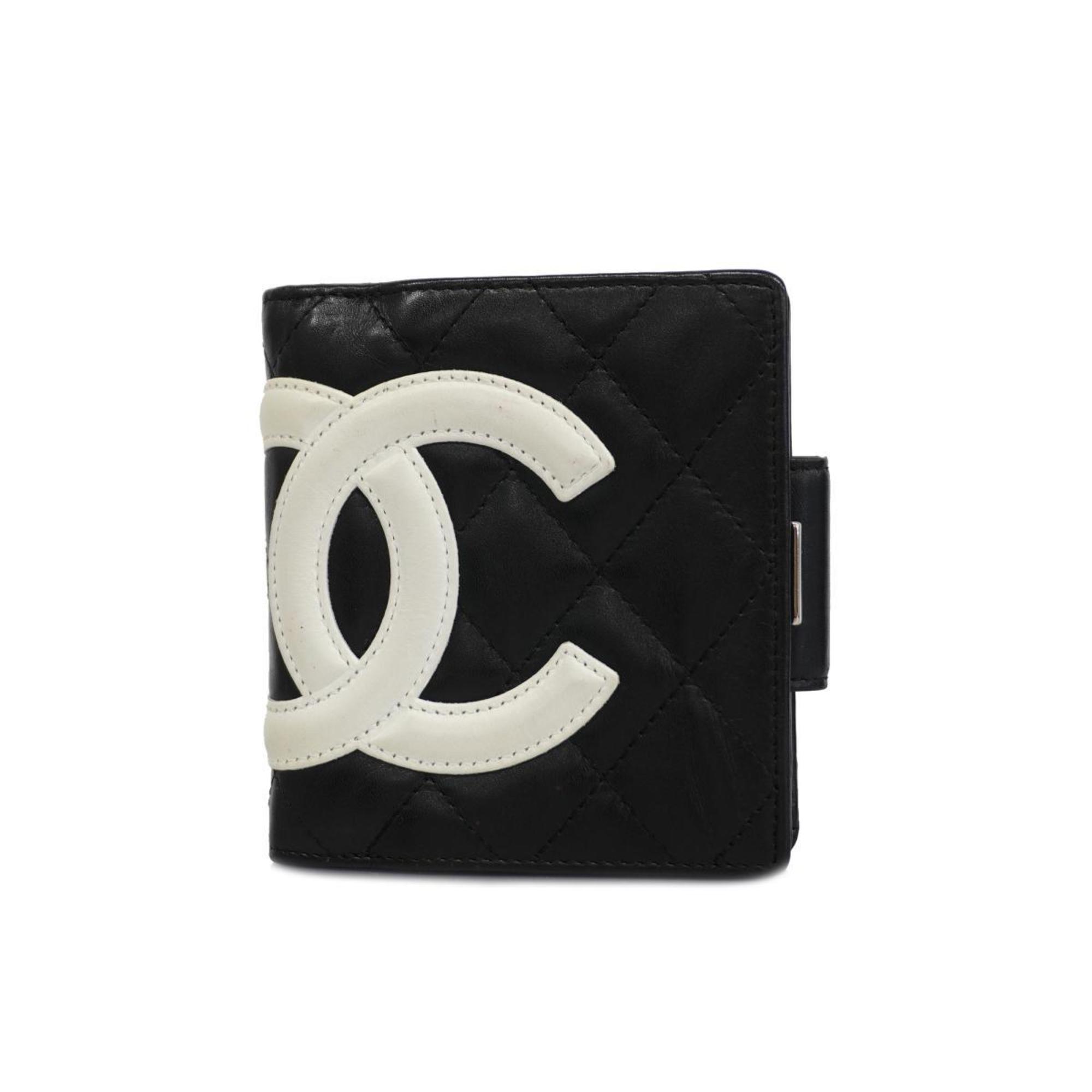 Chanel Wallet Cambon Lambskin Black Women's