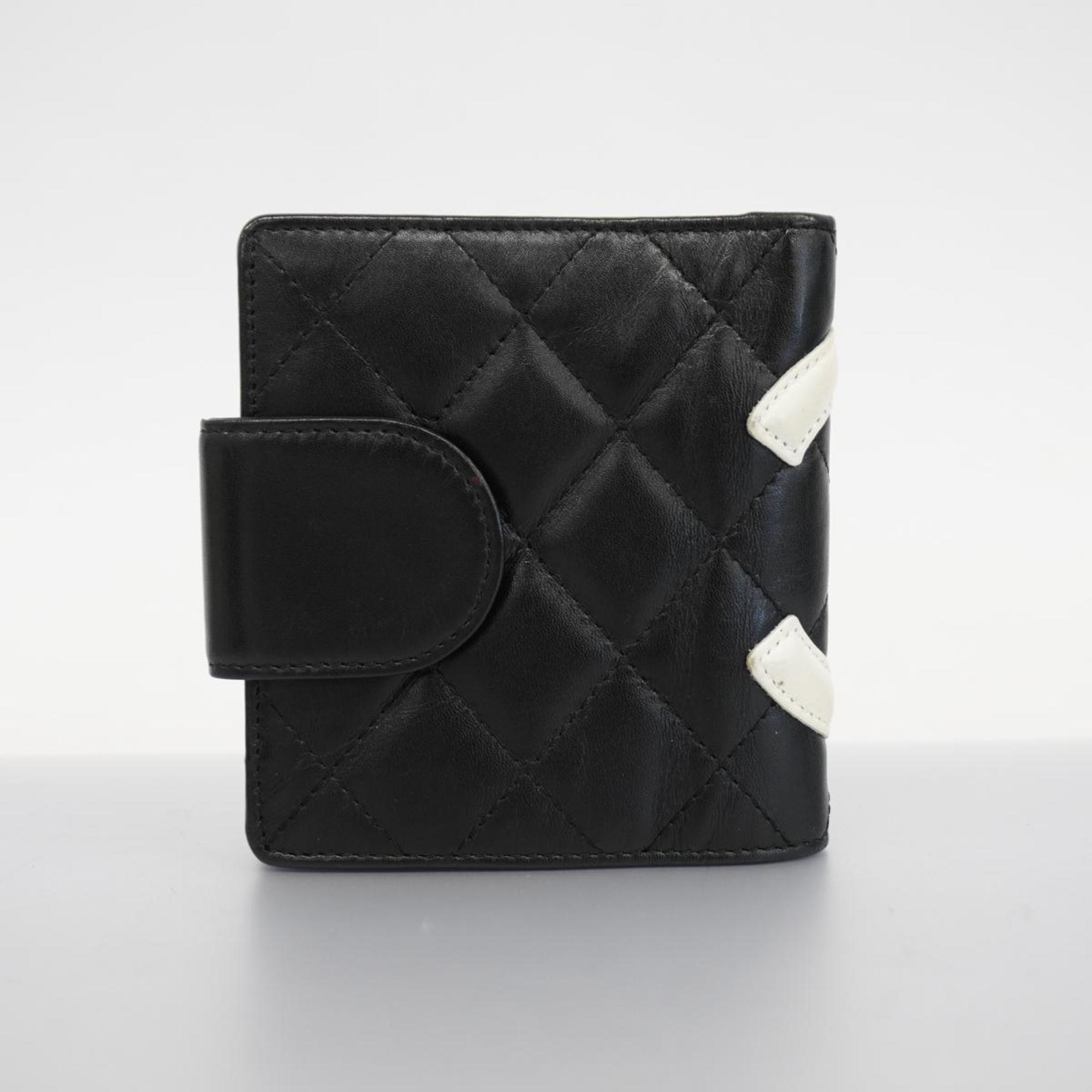 Chanel Wallet Cambon Lambskin Black Women's