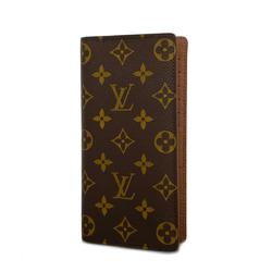 Louis Vuitton Long Wallet Monogram Portefeuille Brazza M66540 Brown Men's Women's