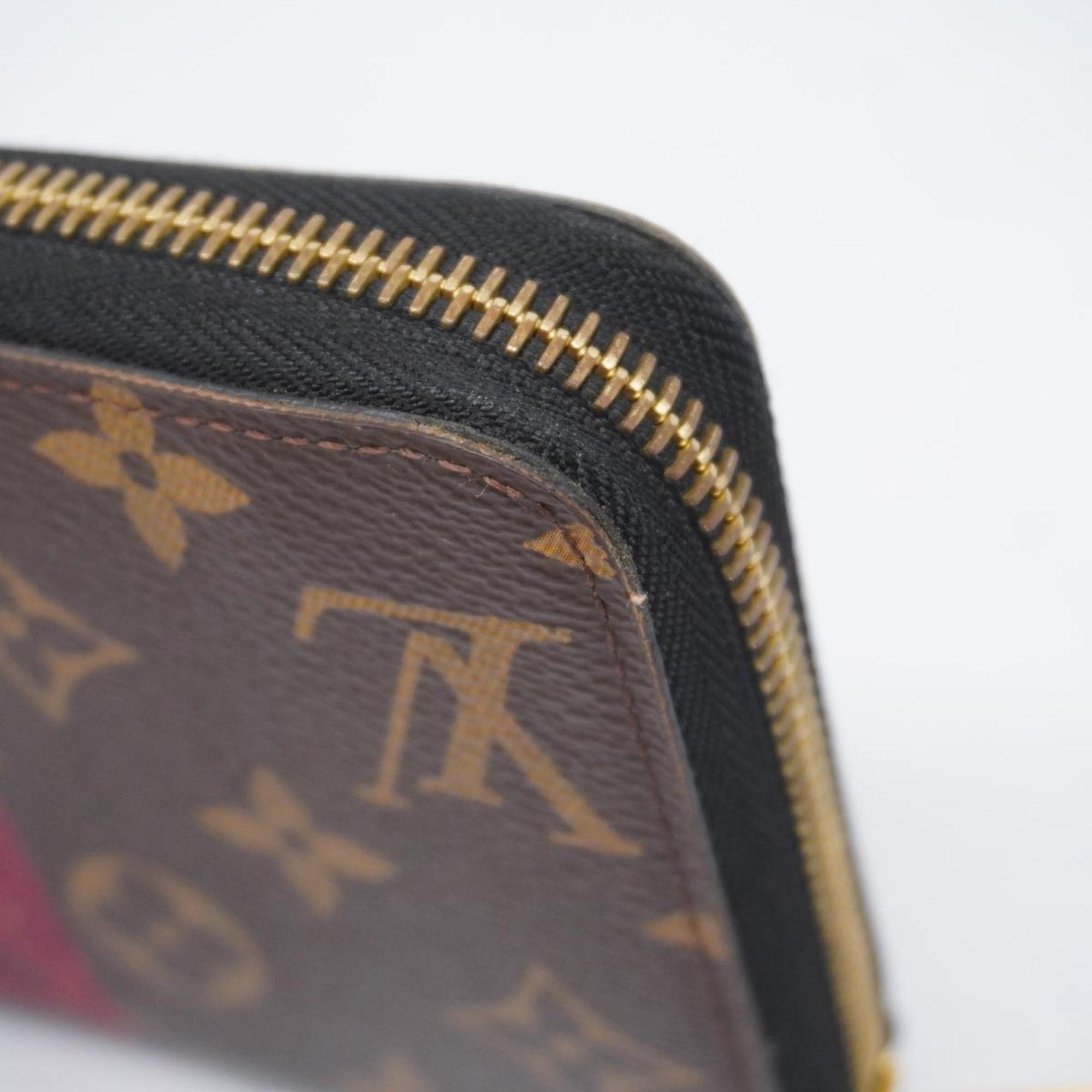 Louis Vuitton Long Wallet Monogram Daruma Zippy M67258 Brown Men's Women's