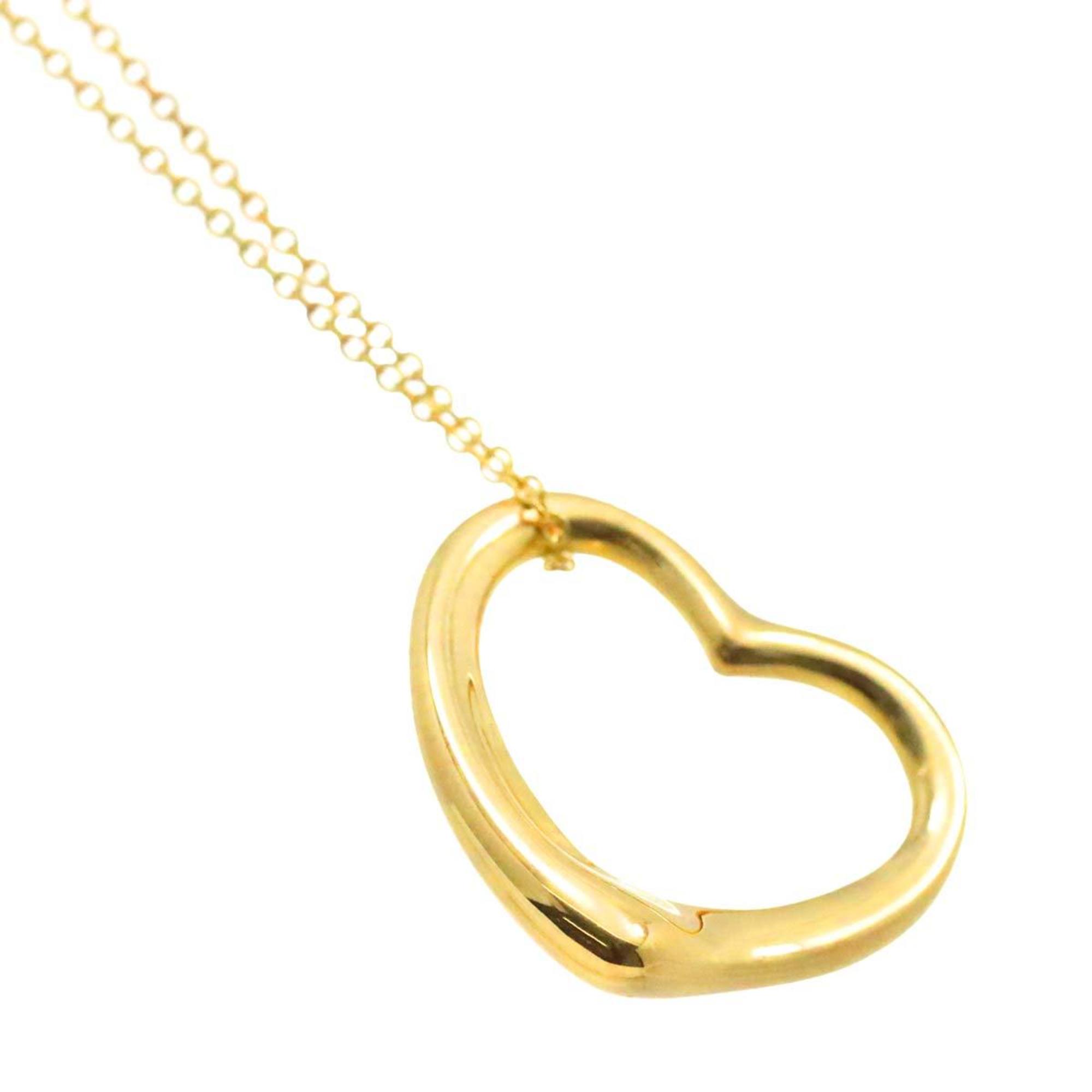 Tiffany & Co. Heart 22mm Necklace 41cm K18 YG Yellow Gold 750 Open