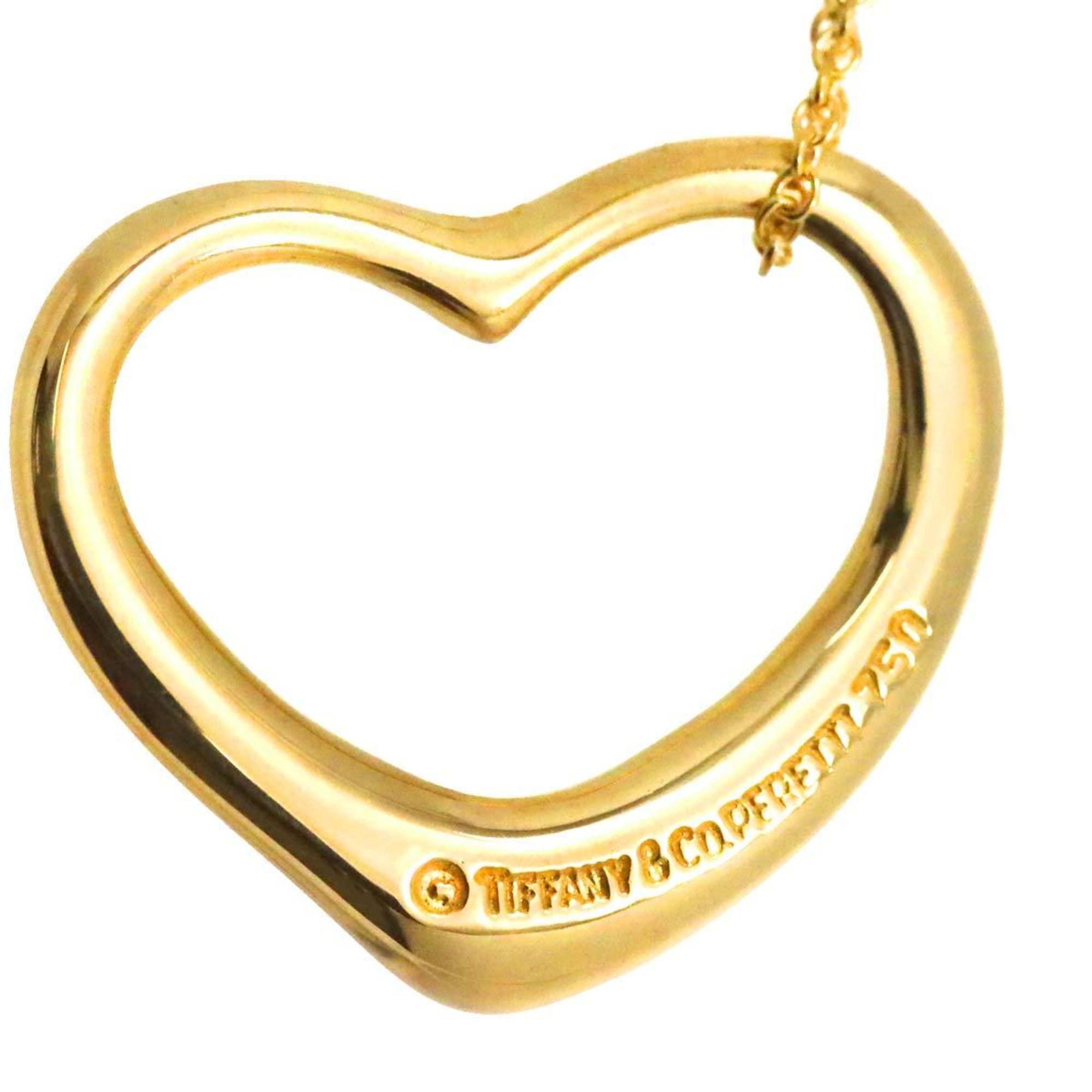 Tiffany & Co. Heart 22mm Necklace 41cm K18 YG Yellow Gold 750 Open