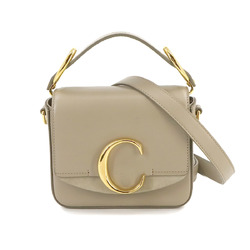 Chloé Chloe C 2way hand shoulder bag leather beige gold hardware Bag