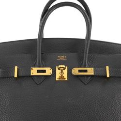 Hermes HERMES Birkin 25 Hand Bag Togo Black H Stamp Gold Hardware