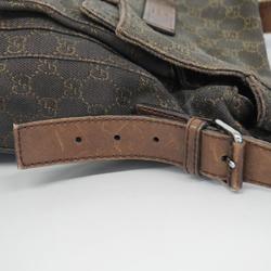 Gucci Shoulder Bag GG Canvas 101654 Leather Brown Men's Women's