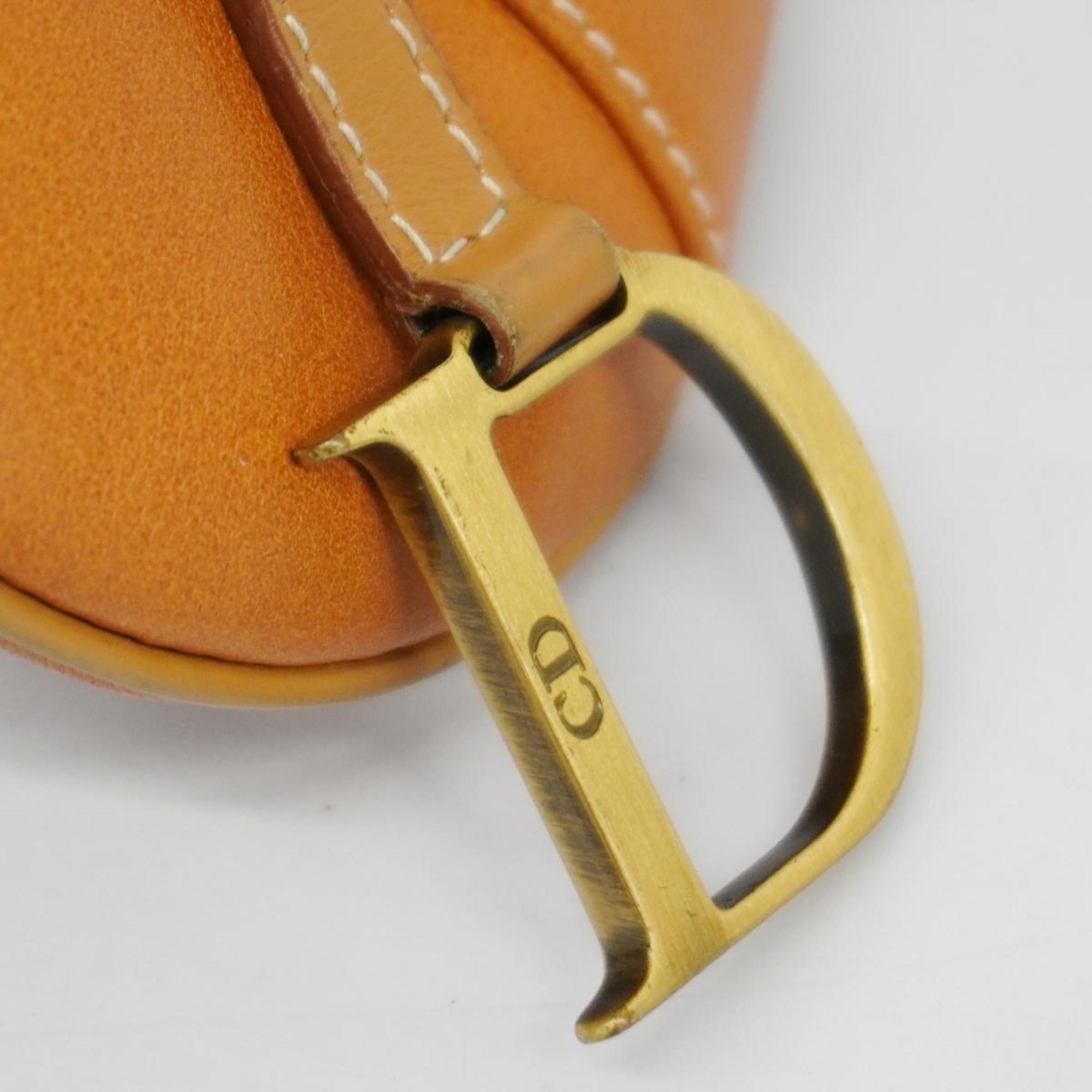 Christian Dior Waist Bag Saddle Leather Brown Women's