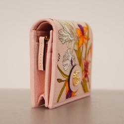 Gucci Wallet GG Marmont Flora 577347 Canvas Leather Pink Women's