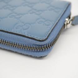 Gucci Long Wallet Guccissima 307987 Leather Blue Women's