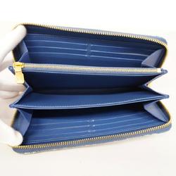 Louis Vuitton Long Wallet Monogram Denim LV Remix Zippy M82958 Blue Women's