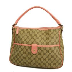 Gucci Shoulder Bag GG Supreme 189898 Pink Brown Champagne Women's